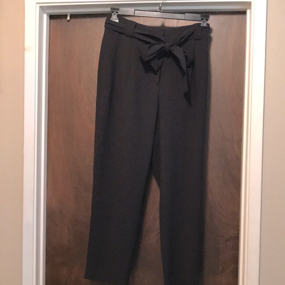 High waisted paper bag pants